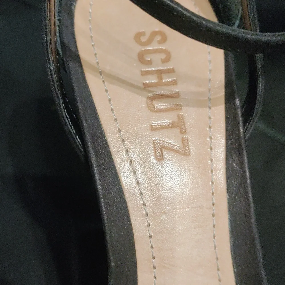 Schultz Platform Black Suede Shoes Rhinestone - Picture 4 of 4